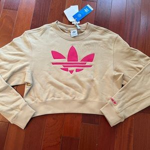 NWT Adidas Beige Sweatshirt, Small